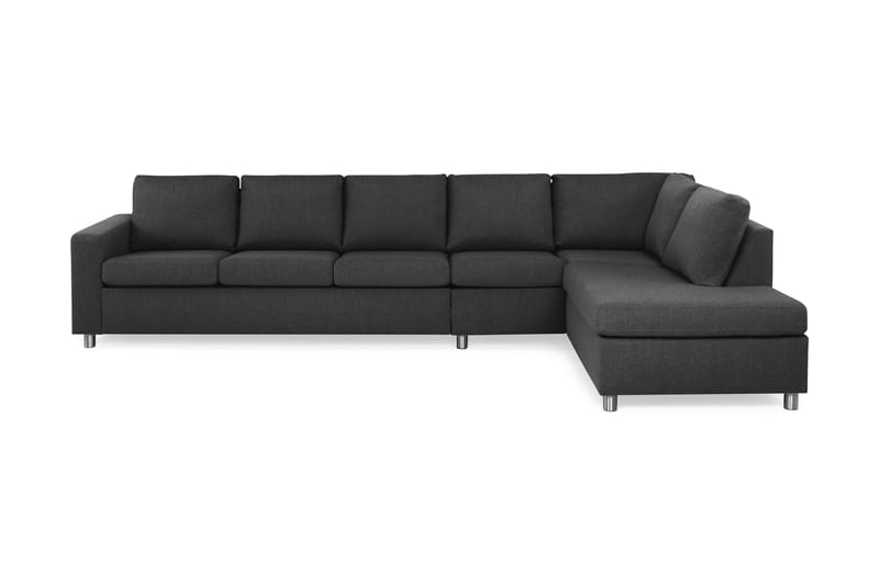 Crazy 5-sits Högervänd L-formad Schäslongsoffa i Tyg - Antracit - Möbler - Vardagsrum - Soffor - Divansoffa & schäslong