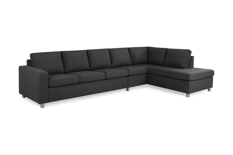 Crazy 5-sits Högervänd L-formad Schäslongsoffa i Tyg - Antracit - Möbler - Vardagsrum - Soffor - Divansoffa & schäslong