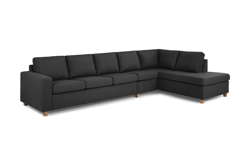 Crazy 5-sits Högervänd L-formad Schäslongsoffa i Tyg - Antracit - Möbler - Vardagsrum - Soffor - Divansoffa & schäslong