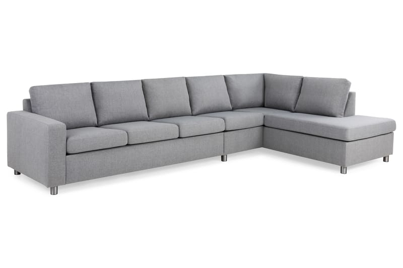 Crazy 5-sits Högervänd L-formad Schäslongsoffa i Tyg - Grå - Möbler - Vardagsrum - Soffor - Divansoffa & schäslong