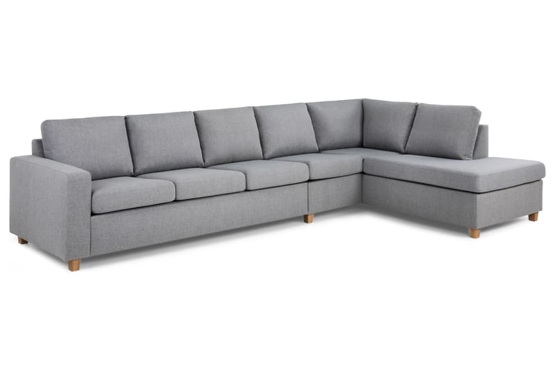 Crazy 5-sits Högervänd L-formad Schäslongsoffa i Tyg - Grå - Möbler - Vardagsrum - Soffor - Divansoffa & schäslong