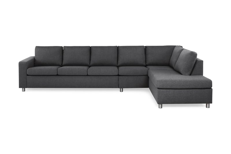 Crazy 5-sits Högervänd L-formad Schäslongsoffa i Tyg - Mörkgrå - Möbler - Vardagsrum - Soffor - Divansoffa & schäslong