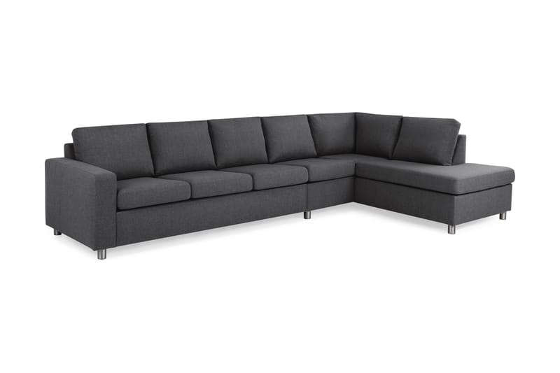 Crazy 5-sits Högervänd L-formad Schäslongsoffa i Tyg - Mörkgrå - Möbler - Vardagsrum - Soffor - Divansoffa & schäslong