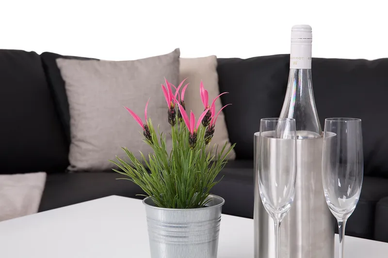 Crazy 5-sits Vänstervänd L-formad Schäslongsoffa i Konstläder - Svart - Möbler - Vardagsrum - Soffor - Divansoffa & schäslong