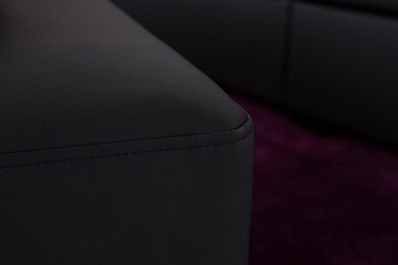 Crazy 5-sits Vänstervänd L-formad Schäslongsoffa i Konstläder - Svart - Möbler - Vardagsrum - Soffor - Divansoffa & schäslong
