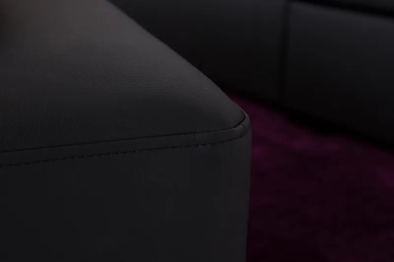 Crazy 5-sits Vänstervänd L-formad Schäslongsoffa i Konstläder - Svart - Möbler - Vardagsrum - Soffor - Divansoffa & schäslong