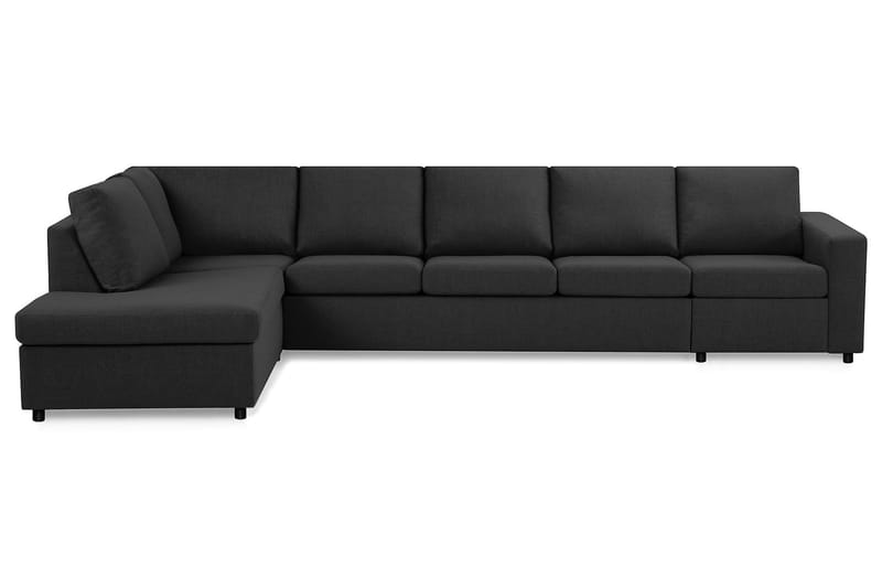 Crazy 5-sits Vänstervänd L-formad Schäslongsoffa i Tyg - Antracit - Möbler - Vardagsrum - Soffor - Divansoffa & schäslong