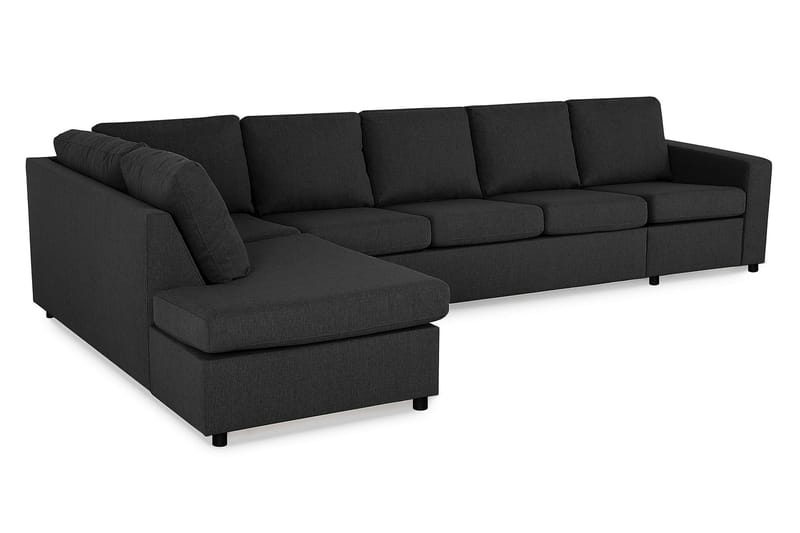 Crazy 5-sits Vänstervänd L-formad Schäslongsoffa i Tyg - Antracit - Möbler - Vardagsrum - Soffor - Divansoffa & schäslong