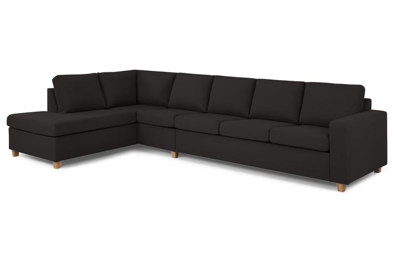 Crazy 5-sits Vänstervänd L-formad Schäslongsoffa i Tyg - Antracit - Möbler - Vardagsrum - Soffor - Divansoffa & schäslong