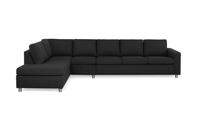 Crazy 5-sits Vänstervänd L-formad Schäslongsoffa i Tyg - Antracit - Möbler - Vardagsrum - Soffor - Divansoffa & schäslong