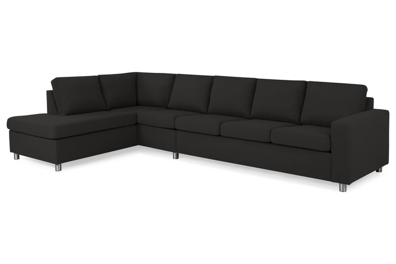 Crazy 5-sits Vänstervänd L-formad Schäslongsoffa i Tyg - Antracit - Möbler - Vardagsrum - Soffor - Divansoffa & schäslong