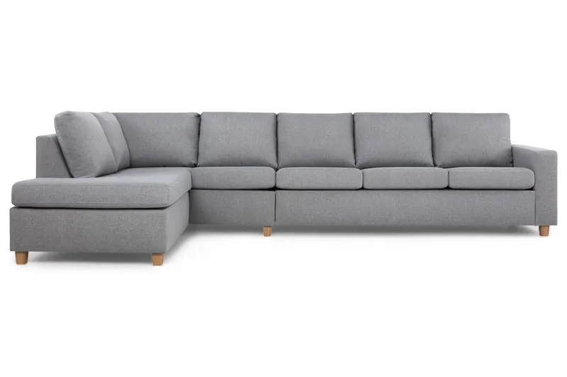 Crazy 5-sits Vänstervänd L-formad Schäslongsoffa i Tyg - Grå - Möbler - Vardagsrum - Soffor - Divansoffa & schäslong