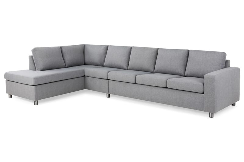 Crazy 5-sits Vänstervänd L-formad Schäslongsoffa i Tyg - Grå - Möbler - Vardagsrum - Soffor - Divansoffa & schäslong