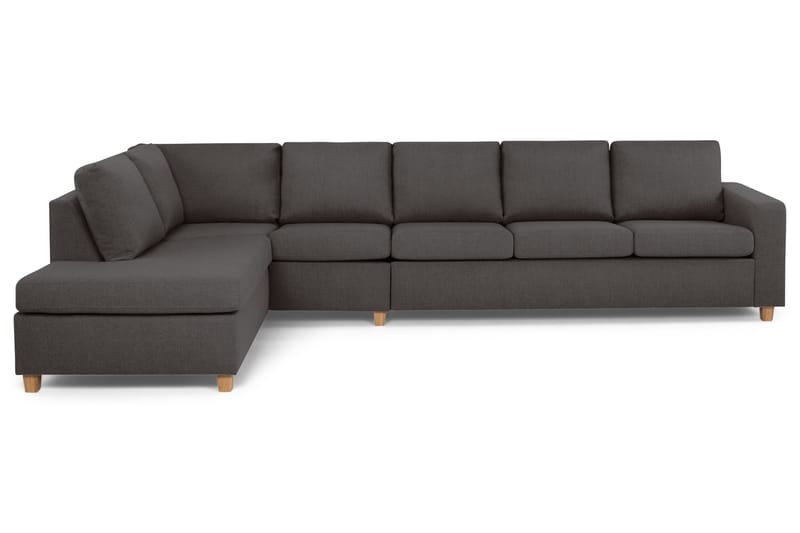 Crazy 5-sits Vänstervänd L-formad Schäslongsoffa i Tyg - Mörkgrå - Möbler - Vardagsrum - Soffor - Divansoffa & schäslong