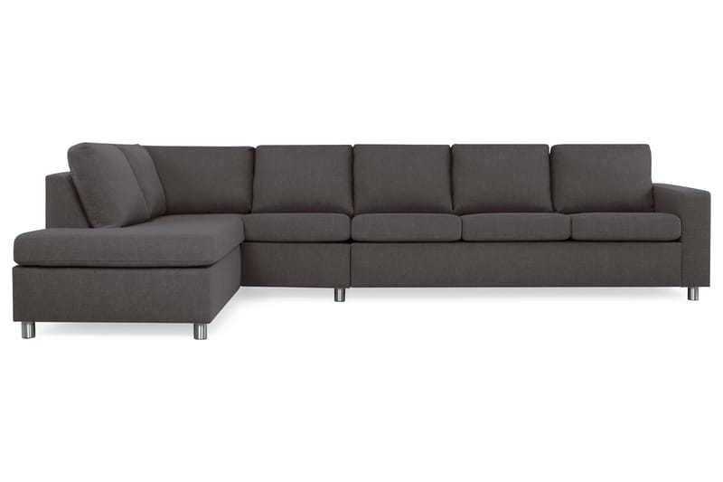 Crazy 5-sits Vänstervänd L-formad Schäslongsoffa i Tyg - Mörkgrå - Möbler - Vardagsrum - Soffor - Divansoffa & schäslong