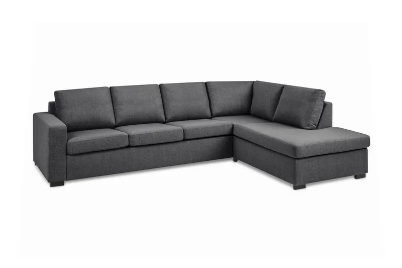 Crazy Limited Edition 4-sits Högervänd L-formad Schäslongsoffa i Tyg - Mörkgrå - Möbler - Vardagsrum - Soffor - Divansoffa & schäslong