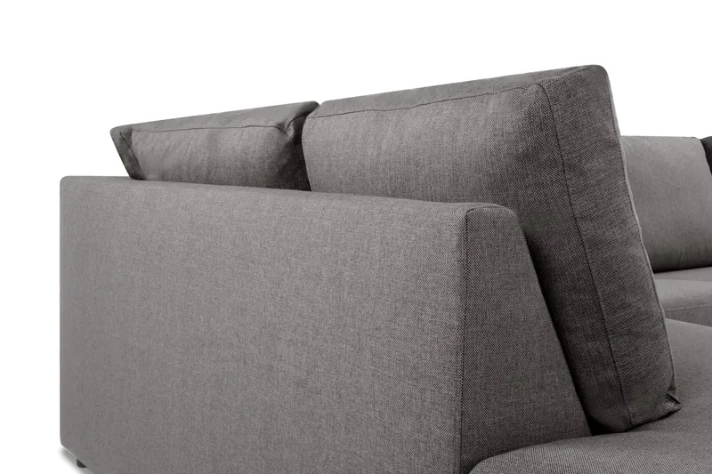 Crazy Limited Edition 4-sits Vänstervänd L-formad Djup Schäslongsoffa i Tyg - Grå - Möbler - Vardagsrum - Soffor - Divansoffa & schäslong