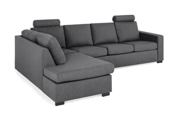 Crazy Limited Edition 4-sits Vänstervänd L-formad Schäslongsoffa i Tyg - Mörkgrå - Möbler - Vardagsrum - Soffor - Divansoffa & schäslong