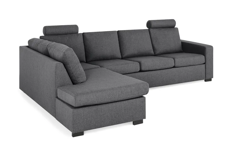 Crazy Limited Edition 4-sits Vänstervänd L-formad Schäslongsoffa i Tyg - Mörkgrå - Möbler - Vardagsrum - Soffor - Divansoffa & schäslong