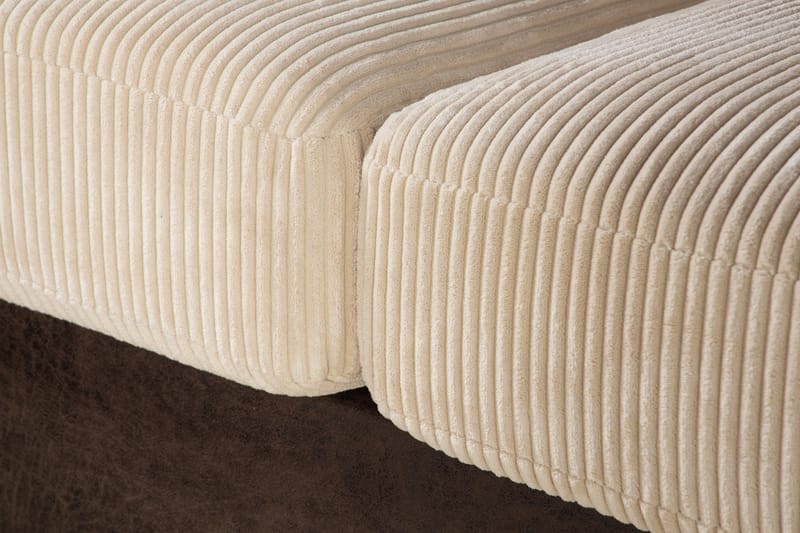 Cuba 4-sits Vänstervänd L-formad Schäslongsoffa i Manchester/Konstläder inkl Kuvertkuddar - Brun / Beige - Möbler - Vardagsrum - Soffor - Divansoffa & schäslong