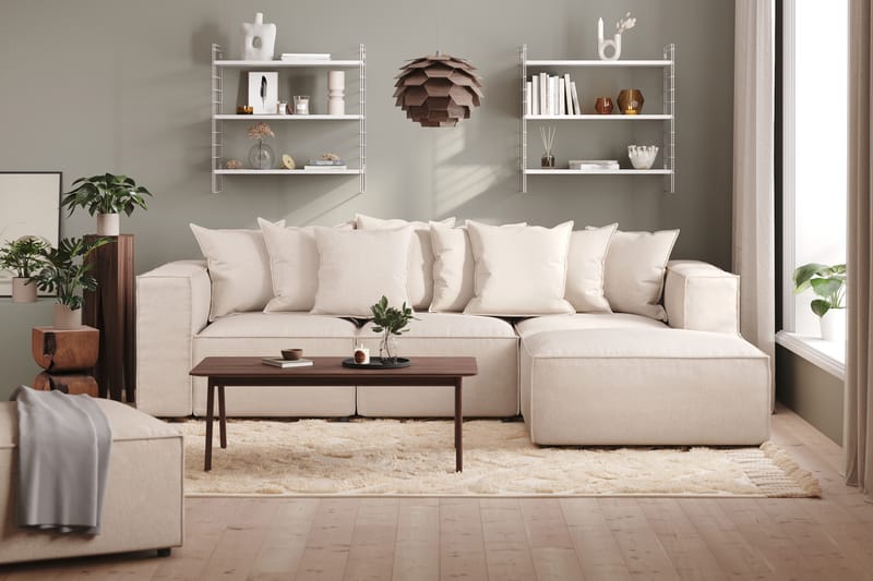 Cubo 4-sits Djup Modulsoffa med Divan i Tyg - Beige - Möbler - Vardagsrum - Soffor - Divansoffa & schäslong