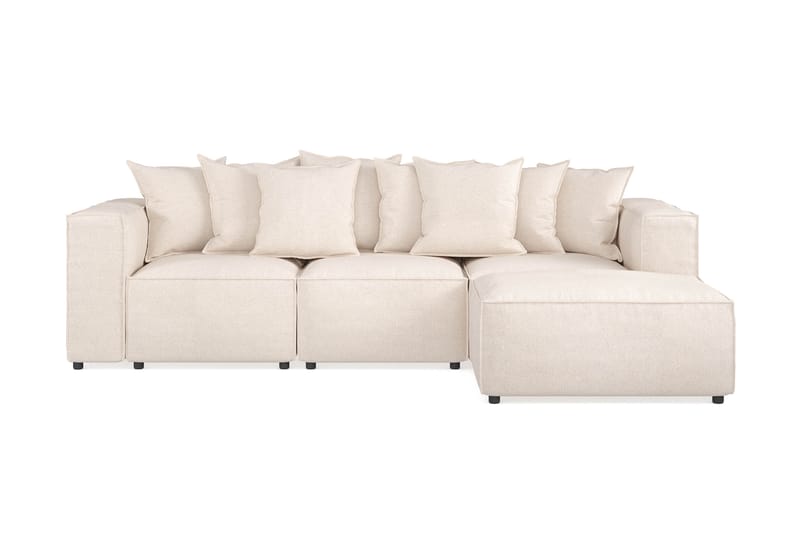Cubo 4-sits Djup Modulsoffa med Divan i Tyg - Beige - Möbler - Vardagsrum - Soffor - Divansoffa & schäslong