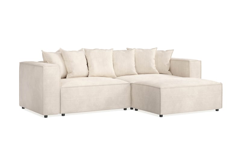 Cubo 4-sits L-formad Djup Modulsoffa med Divan i Manchester - Beige - Möbler - Vardagsrum - Soffor - Divansoffa & schäslong