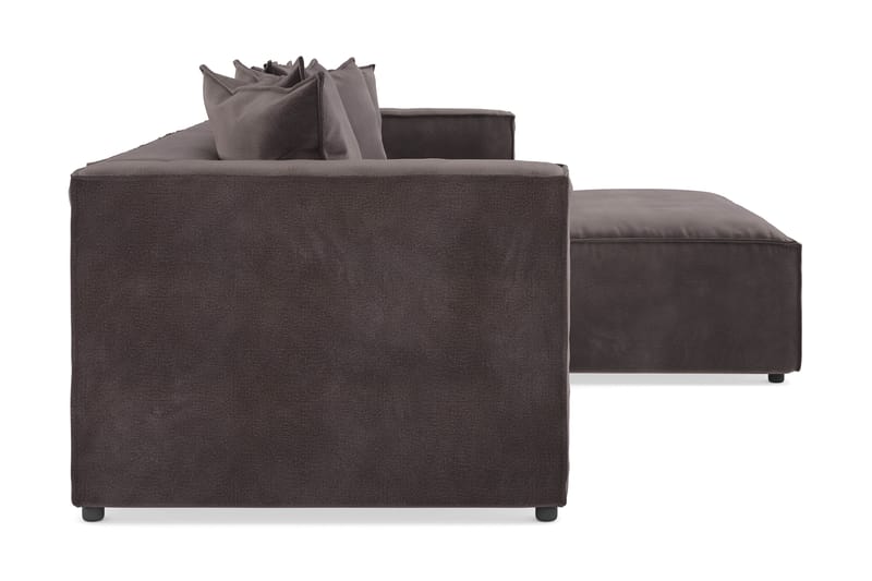 Cubo 4-sits L-formad Djup Modulsoffa med Divan i Sammet - Mörkgrå - Möbler - Vardagsrum - Soffor - Divansoffa & schäslong