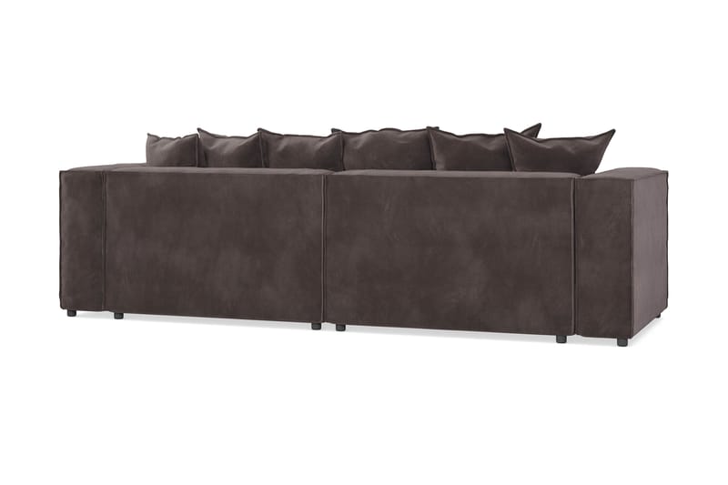 Cubo 4-sits L-formad Djup Modulsoffa med Divan i Sammet - Mörkgrå - Möbler - Vardagsrum - Soffor - Divansoffa & schäslong