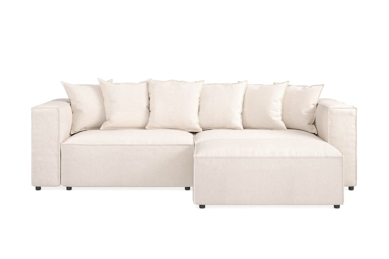 Cubo 4-sits L-formad Djup Modulsoffa med Divan i Tyg - Beige - Möbler - Vardagsrum - Soffor - Divansoffa & schäslong