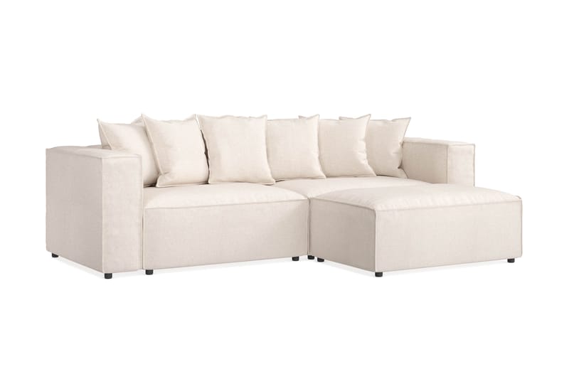 Cubo 4-sits L-formad Djup Modulsoffa med Divan i Tyg - Beige - Möbler - Vardagsrum - Soffor - Divansoffa & schäslong