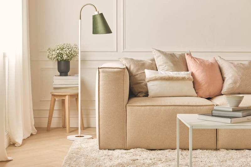 Cubo 4-sits L-formad Djup Modulsoffa med Divan i Tyg - Beige - Möbler - Vardagsrum - Soffor - Divansoffa & schäslong