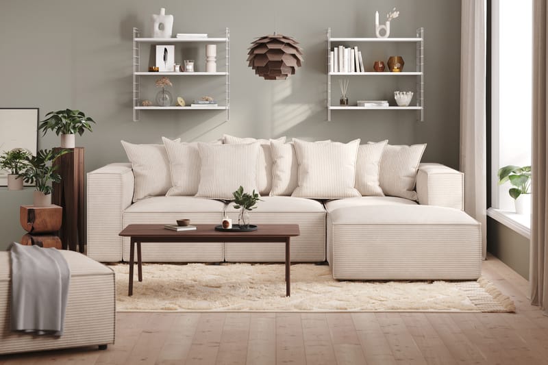 Cubo 4-sits Vändbar L-formad Djup Modulsoffa med Divan i Manchester - Beige - Möbler - Vardagsrum - Soffor - Divansoffa & schäslong