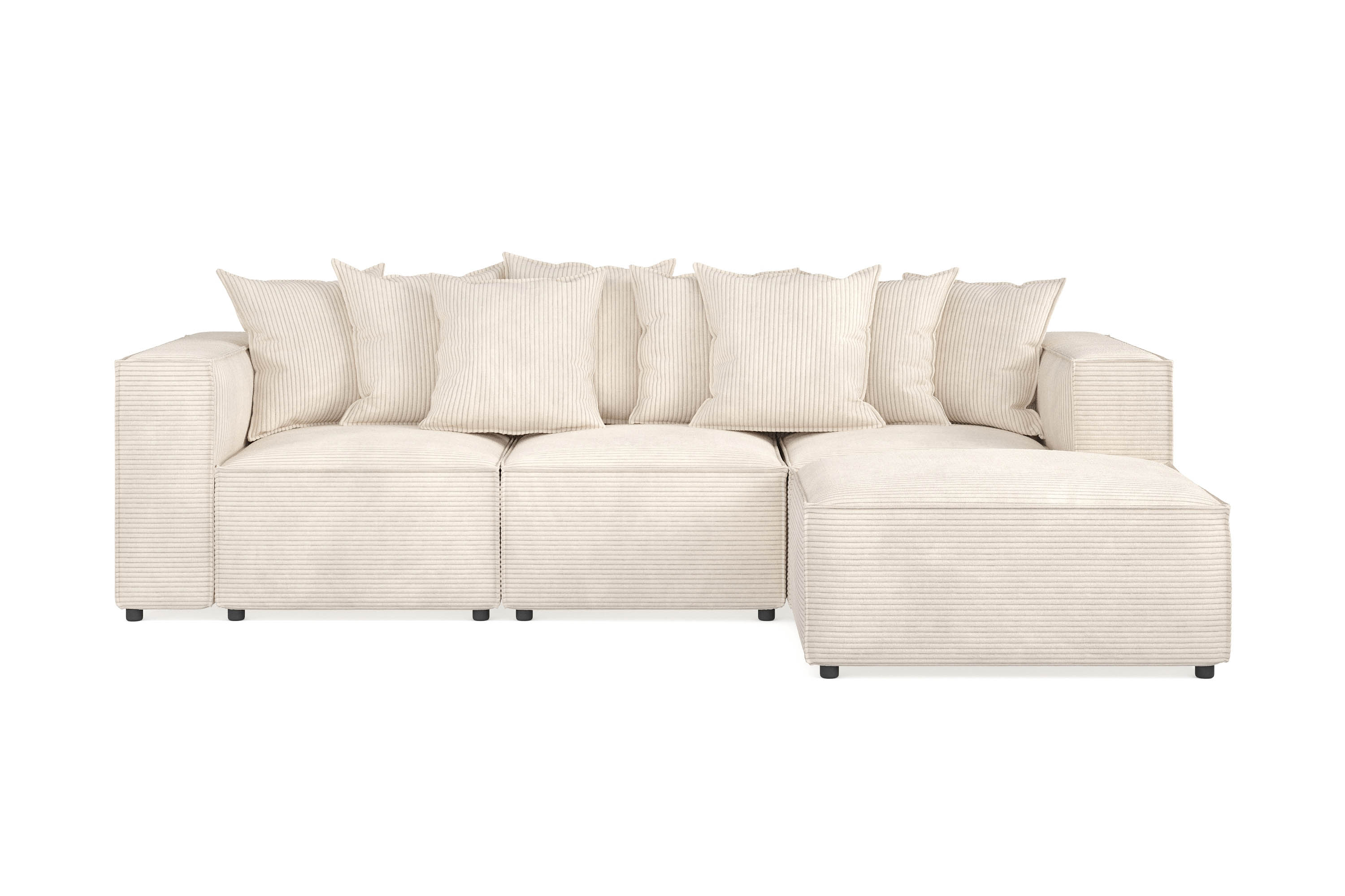 cubo 4-sits vändbar l-formad djup modulsoffa med divan i manchester - beige