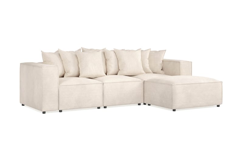 Cubo 4-sits Vändbar L-formad Djup Modulsoffa med Divan i Manchester - Beige - Möbler - Vardagsrum - Soffor - Divansoffa & schäslong