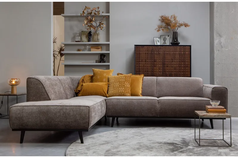 Deansh 3-Sits Soffa med Schäslong Vänster - Taupe - Möbler - Vardagsrum - Soffor - Divansoffa & schäslong