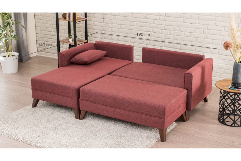 DENMARK Bäddsoffa 2-sits Röd - Möbler - Vardagsrum - Bäddsoffor - Hörnbäddsoffa