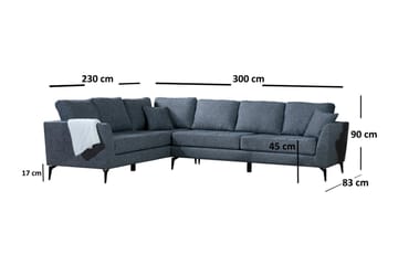 Destinye Hörnsoffa med Divan Vänster - Grå - Möbler - Vardagsrum - Soffor - Hörnsoffor