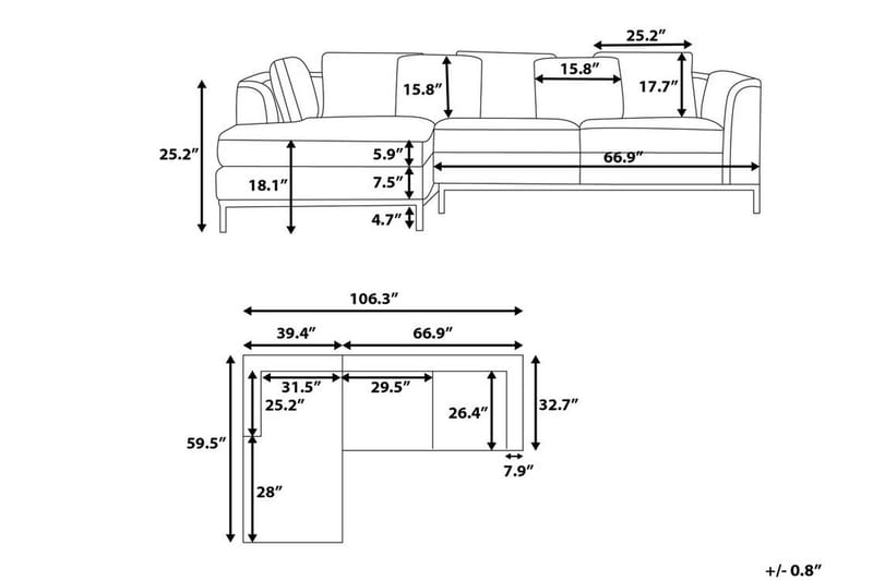 Dugard Hörnsoffa - Grå - Möbler - Vardagsrum - Soffor - Divansoffa & schäslong