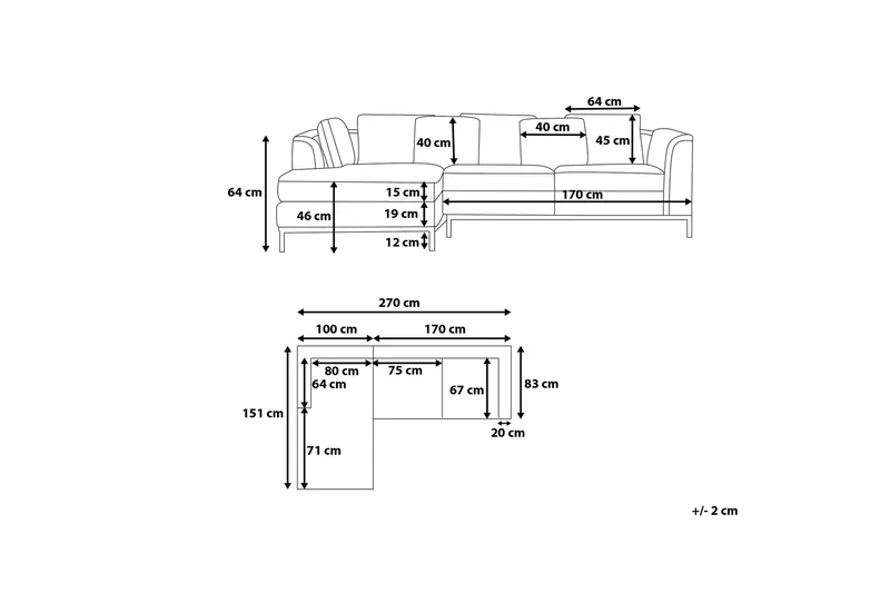 Dugard Hörnsoffa Höger - Beige - Möbler - Vardagsrum - Soffor - Divansoffa & schäslong