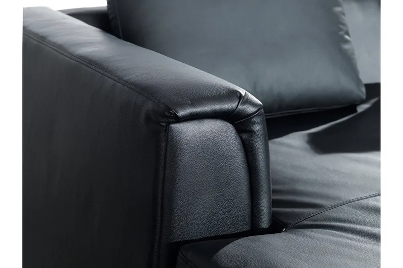 Dugard Hörnsoffa Höger - Svart/Läder - Möbler - Vardagsrum - Soffor - Divansoffa & schäslong