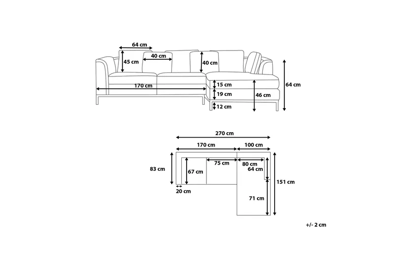Dugard Hörnsoffa Vänster - Ljusgrå - Möbler - Vardagsrum - Soffor - Divansoffa & schäslong