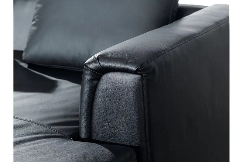 Dugard Hörnsoffa Vänster - Svart/Läder - Möbler - Vardagsrum - Soffor - Divansoffa & schäslong