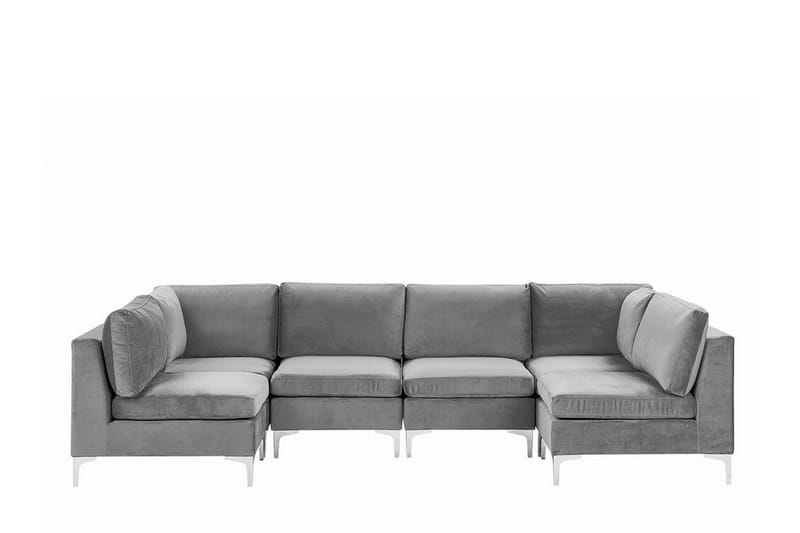EINAREN 6-sits Divansoffa Sammet/Grå - Möbler - Vardagsrum - Soffor - Divansoffa & schäslong