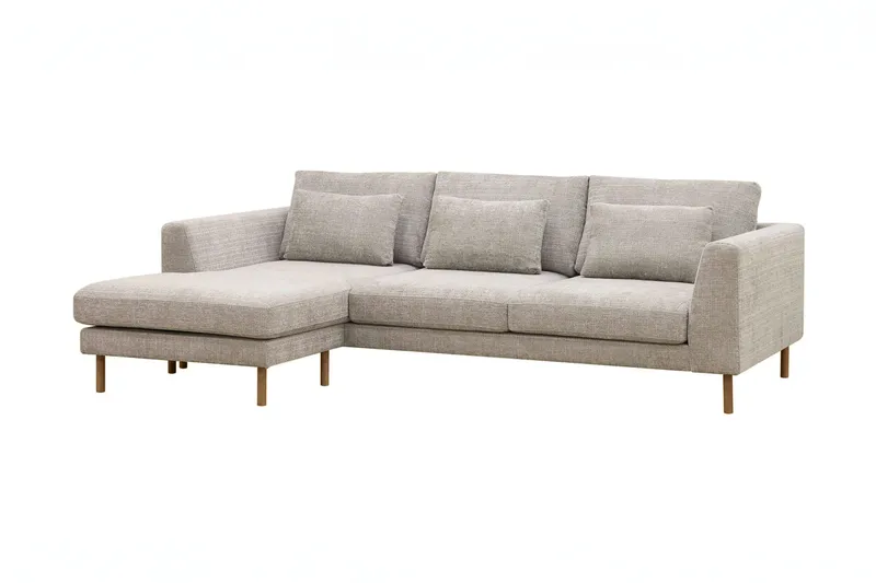 Florenz 3-sits Vänstervänd L-formad Divansoffa i Chenille - Grå/Beige - Möbler - Vardagsrum - Soffor - Divansoffa & schäslong