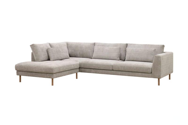 Florenz 4-sits Vänstervänd L-formad Schäslongsoffa i Tyg - Grå/Beige - Möbler - Vardagsrum - Soffor - Divansoffa & schäslong
