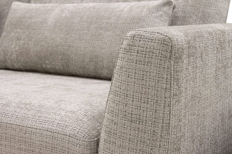 Florenz 4-sits Vänstervänd L-formad Schäslongsoffa i Tyg - Grå/Beige - Möbler - Vardagsrum - Soffor - Divansoffa & schäslong