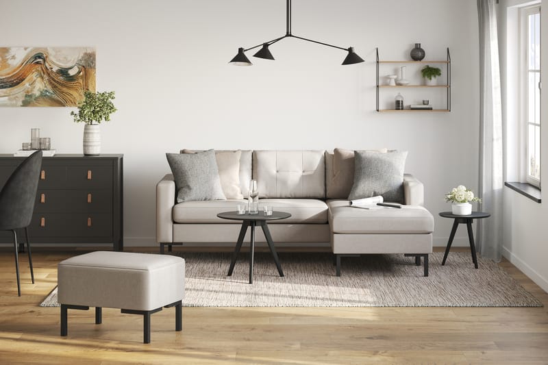 Frillestad 3-sits Högervänd L-formad Divansoffa i Tyg - Beige - Möbler - Vardagsrum - Soffor - Divansoffa & schäslong