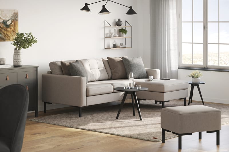 Frillestad 3-sits Högervänd L-formad Divansoffa i Tyg - Beige - Möbler - Vardagsrum - Soffor - Divansoffa & schäslong