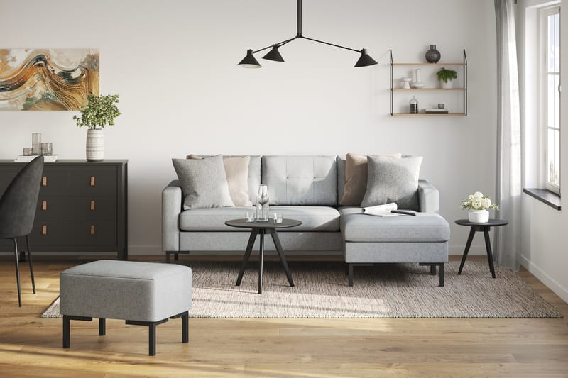 Frillestad 3-sits Högervänd L-formad Divansoffa i Tyg - Grå - Möbler - Vardagsrum - Soffor - Divansoffa & schäslong